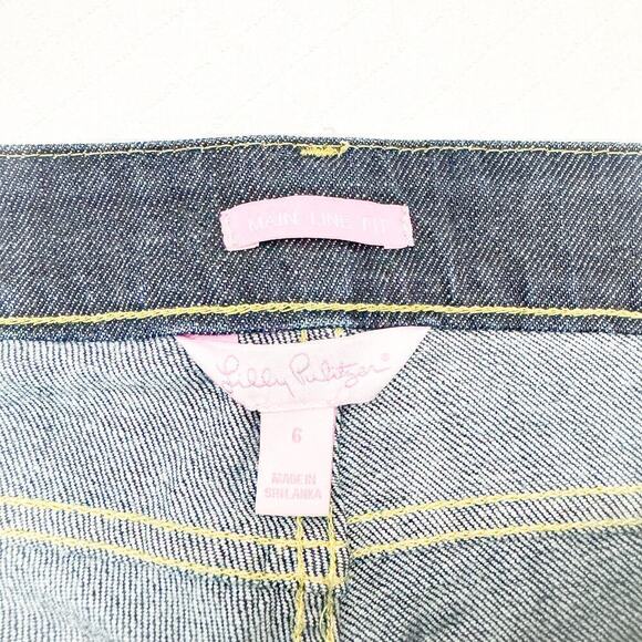 Lilly Pulitzer Main Line Fit Flare Dark Wash Denim Jeans Size 6 - Picture 6 of 8